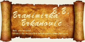 Branimirka Brkanović vizit kartica